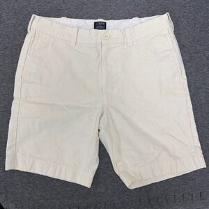 J.Crew Gramercy‎ Mens 31W Shorts Off White Beige Cotton Chino Casual Flat Front